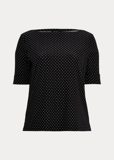 Women's Ralph Lauren Polka-Dot Cotton-Blend Tops | 236078RVL